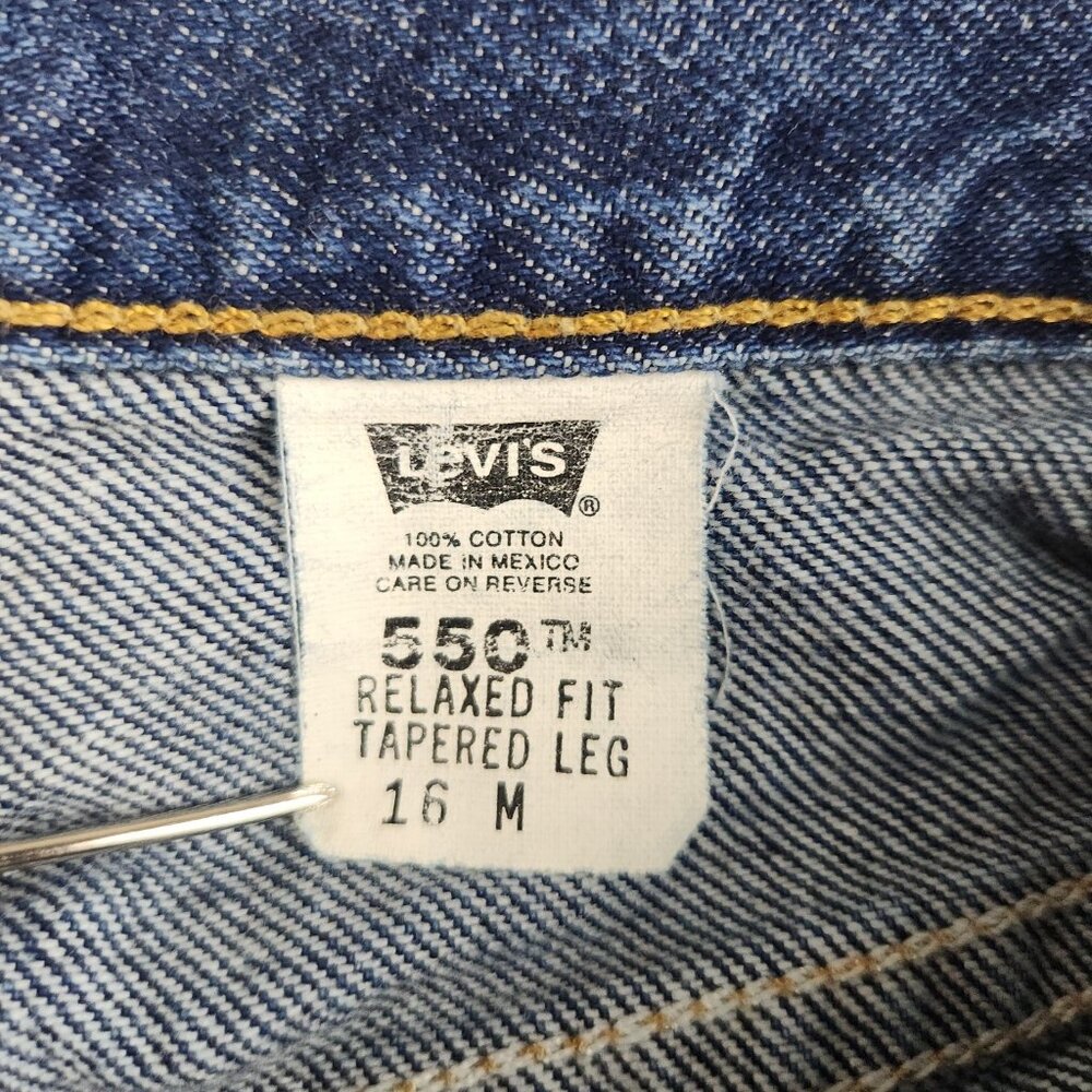 VTG Y2K High Waisted Mom Jeans Women's 16 Levi's 550 Curvy Straight Tapered Leg - Picture 3 of 12